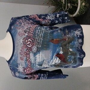 Season's Greetings Shirt Sz L
